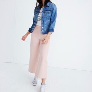 Madewell Pink Flare Wide Leg Jeans